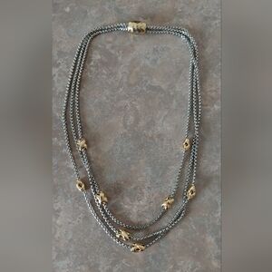 Elegant Silver and Gold Women's Necklace